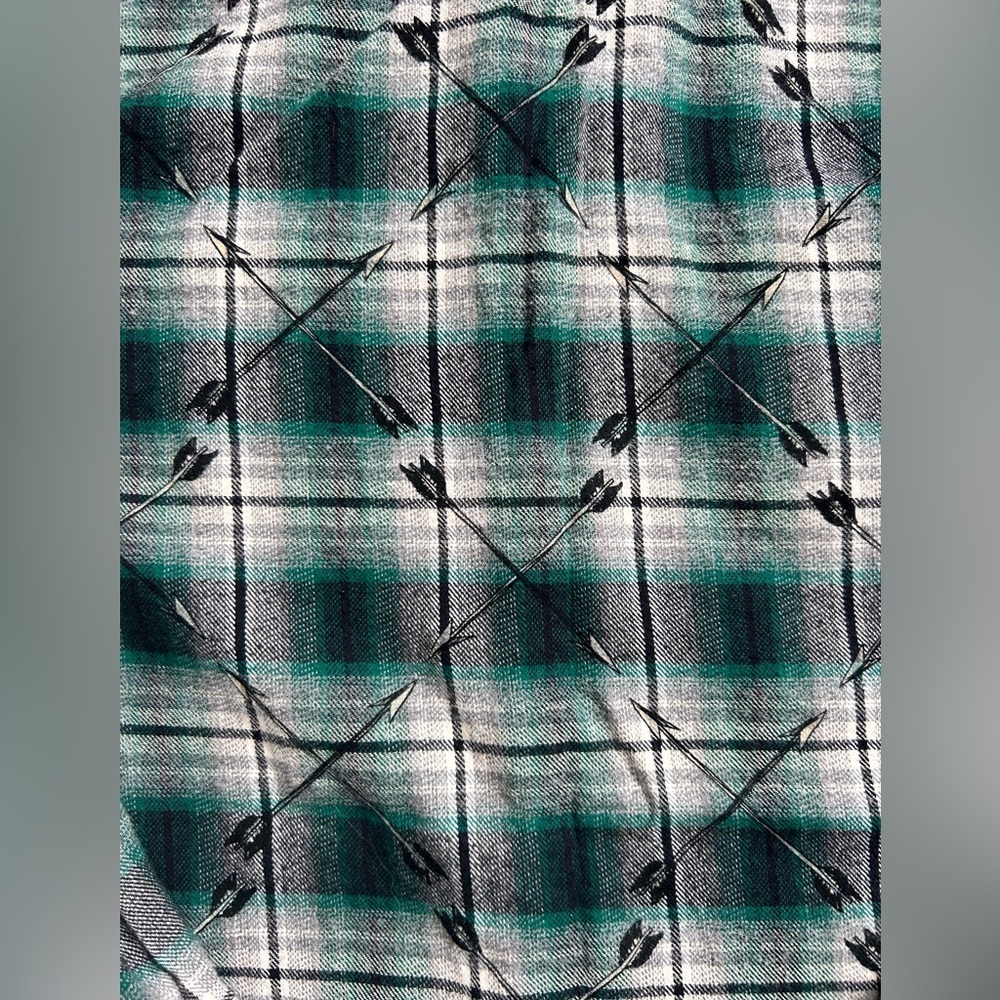 Aeropostale unisex green and black flannel with arrow pattern size large - Picture 4 of 7